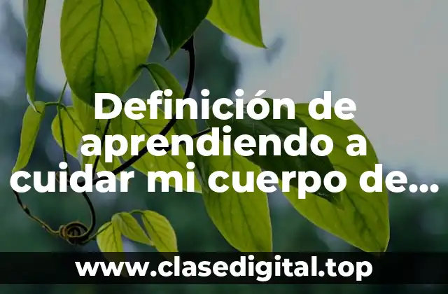 Definición de aprendiendo a cuidar mi cuerpo de preescolar