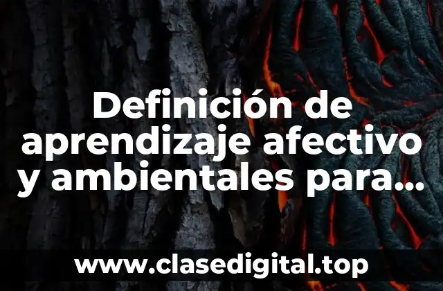 Ejemplos de aprendizaje afectivo y ambiental