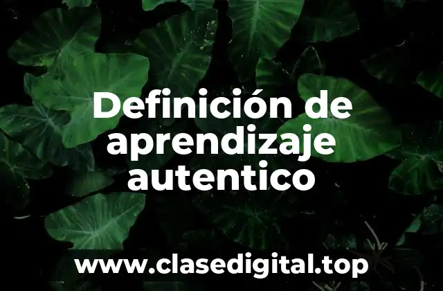 Ejemplos de aprendizaje autentico