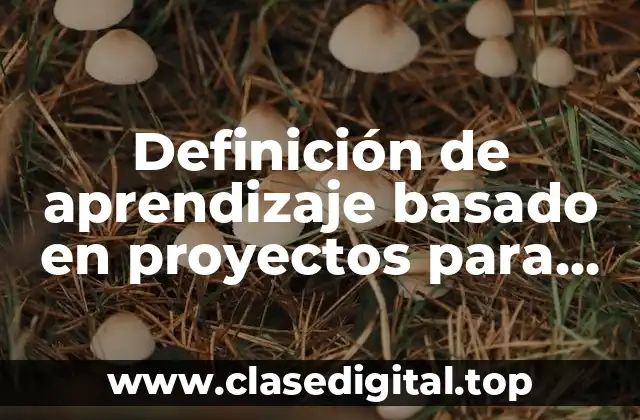 Definición de aprendizaje basado en proyectos para secundaria