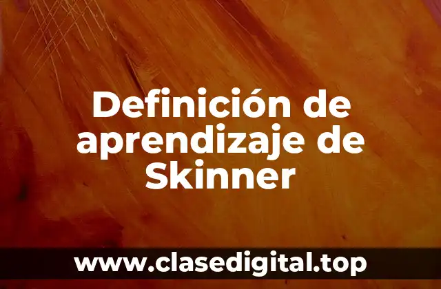 Definición de aprendizaje de Skinner