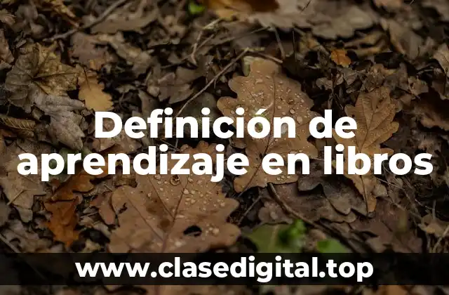 Definición técnica de aprendizaje en libros