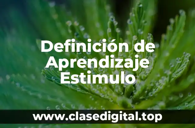 Definición de Aprendizaje Estimulo