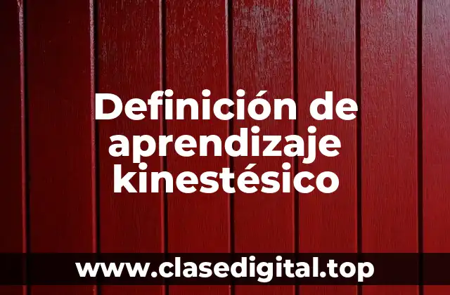 Definición de aprendizaje kinestésico