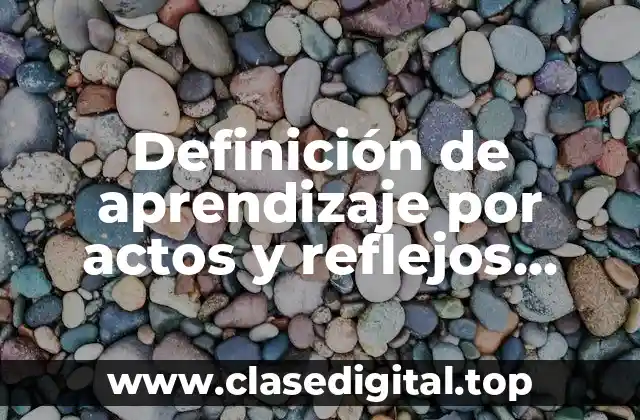 Ejemplos de aprendizaje por actos y reflejos condicionados