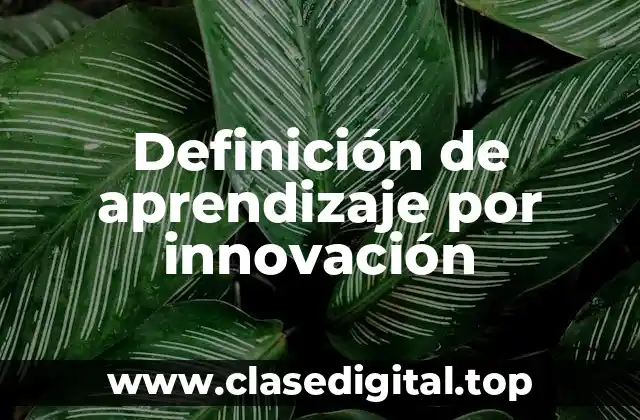 Definición de aprendizaje por innovación
