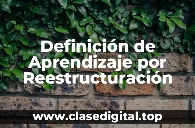 Definición de Aprendizaje por Reestructuración