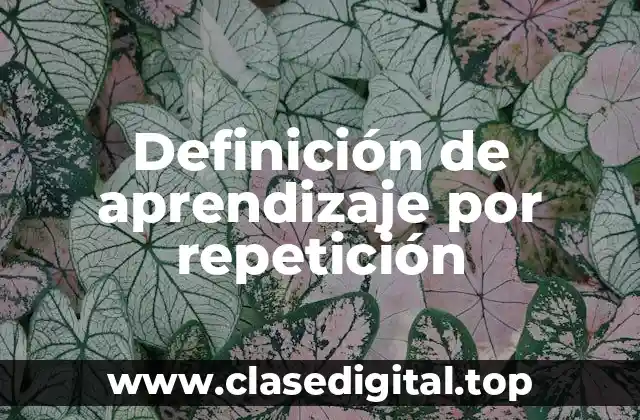 Definición de aprendizaje por repetición