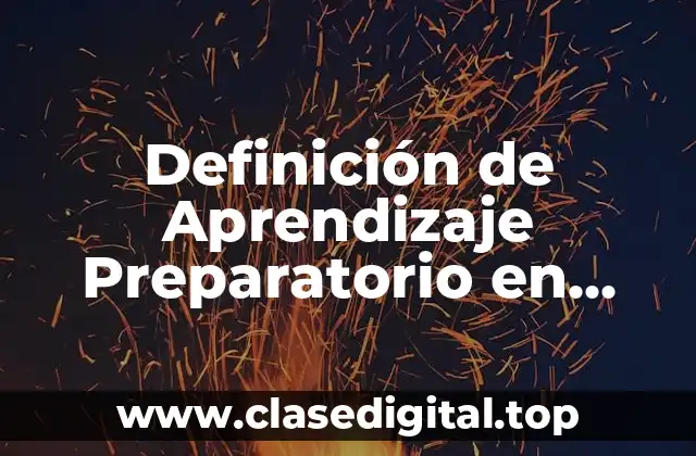 Definición de Aprendizaje Preparatorio en Línea