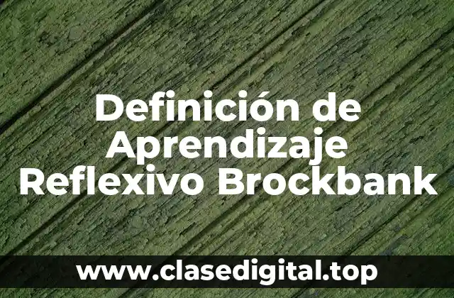 Definición de Aprendizaje Reflexivo Brockbank