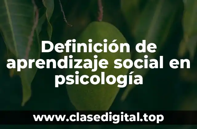 Definición de aprendizaje social en psicología