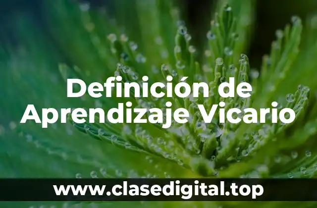 Definición de Aprendizaje Vicario