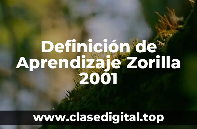 Definición de Aprendizaje Zorilla 2001