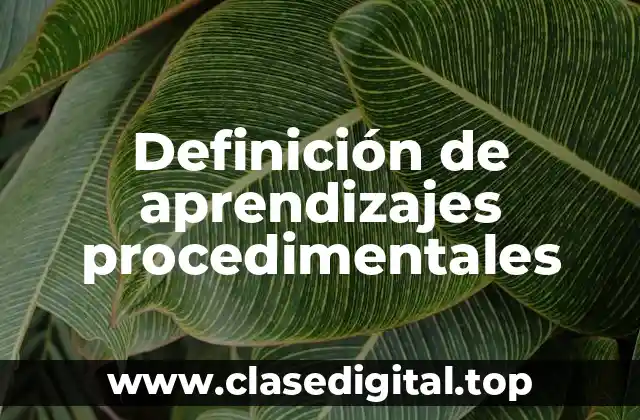 Definición de aprendizajes procedimentales