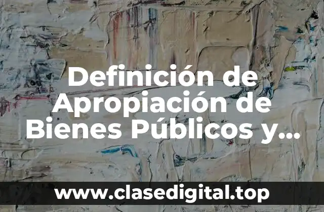 Definición de Apropiación de Bienes Públicos y Privados
