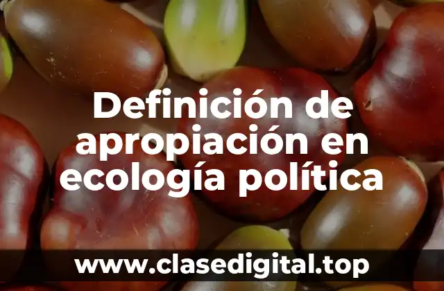 Definición de apropiación en ecología política