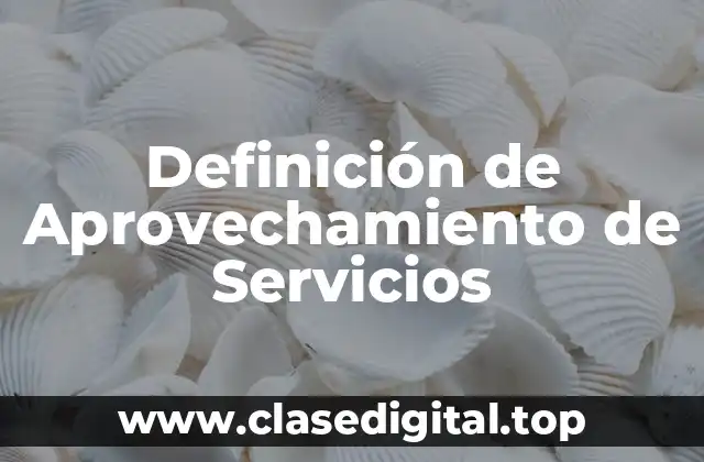 Definición de Aprovechamiento de Servicios