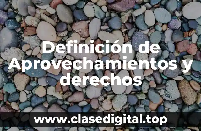 Definición de Aprovechamientos y derechos