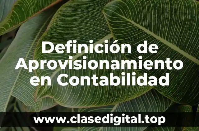 Definición de Aprovisionamiento en Contabilidad