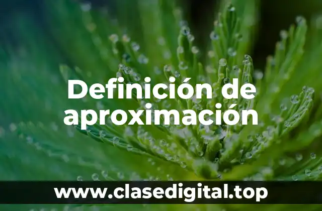 Definición de aproximación