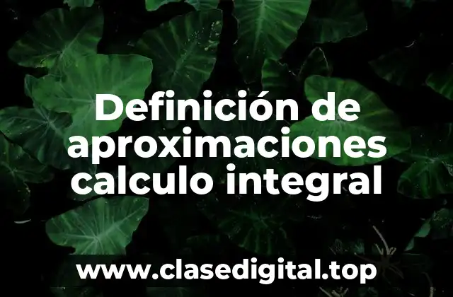 Definición de aproximaciones calculo integral