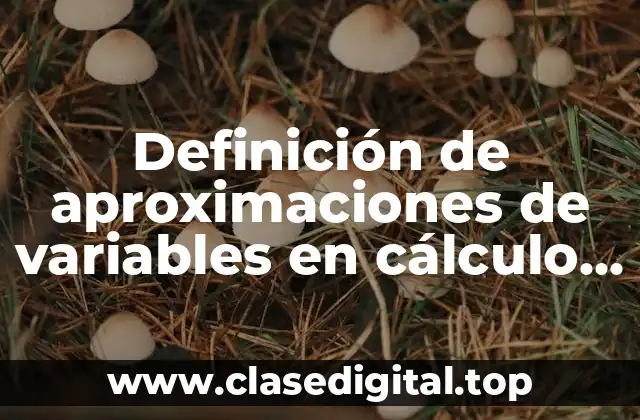 Definición de aproximaciones de variables en cálculo integral