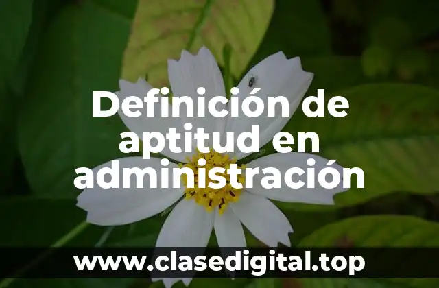 Definición de aptitud en administración