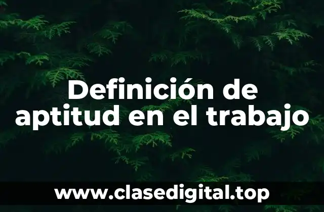 Definición de aptitud en el trabajo