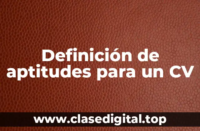 Definición de aptitudes para un CV