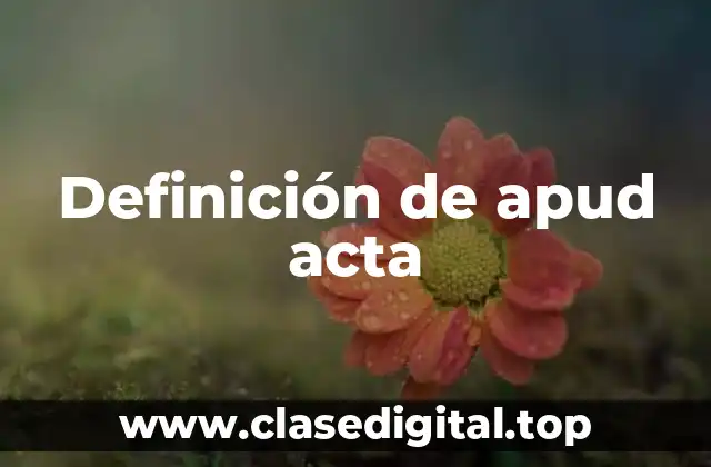 Definición de apud acta