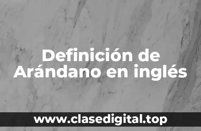 Definición de Arándano en inglés