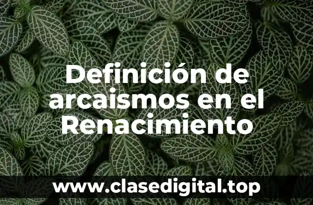 Definición de arcaismos en el Renacimiento