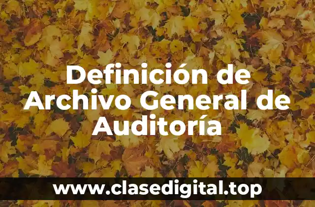 Definición de Archivo General de Auditoría