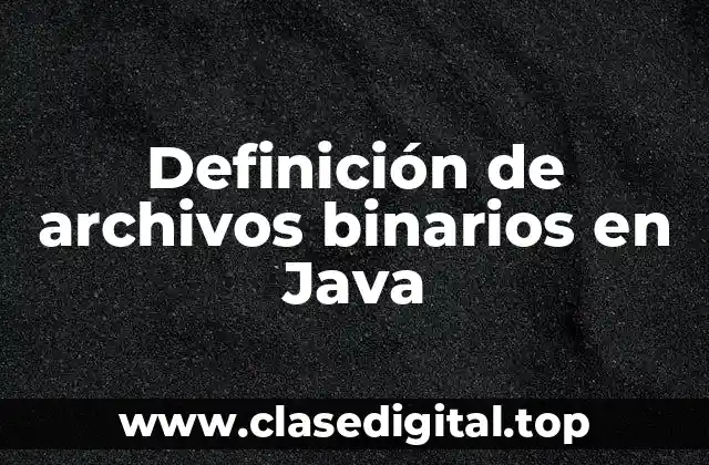 Ejemplos de archivos binarios en Java