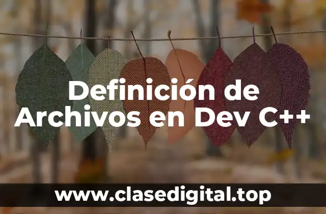 Definición de Archivos en Dev C++