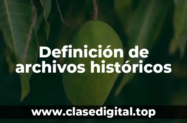 Definición de archivos históricos