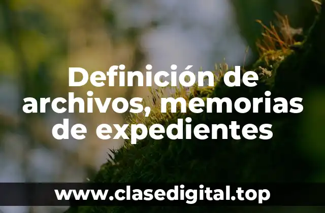 Definición de archivos, memorias de expedientes