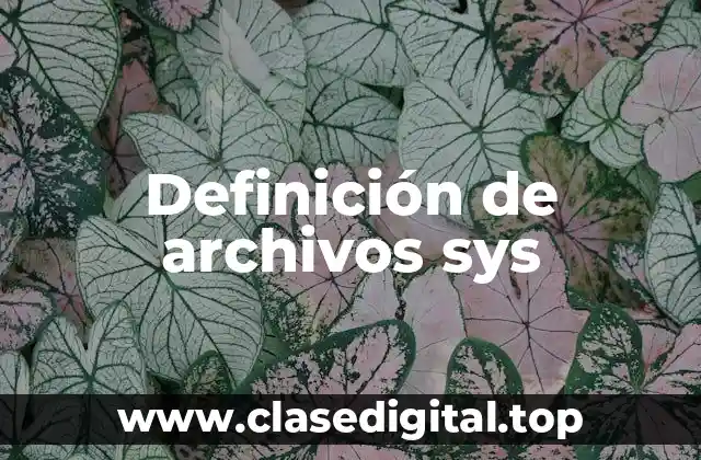 Definición de archivos sys