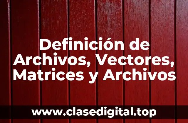 Definición técnica de Archivos, Vectores, Matrices y Archivos