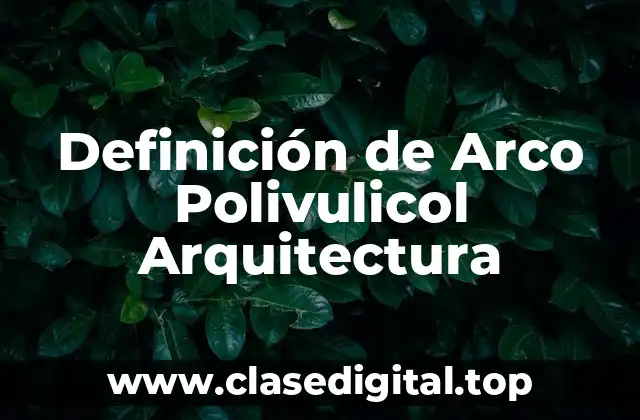 Definición Técnica de Arco Polivulicol Arquitectura