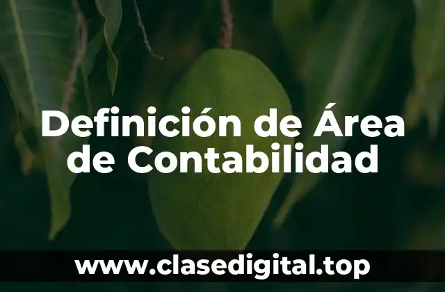 Definición de Área de Contabilidad