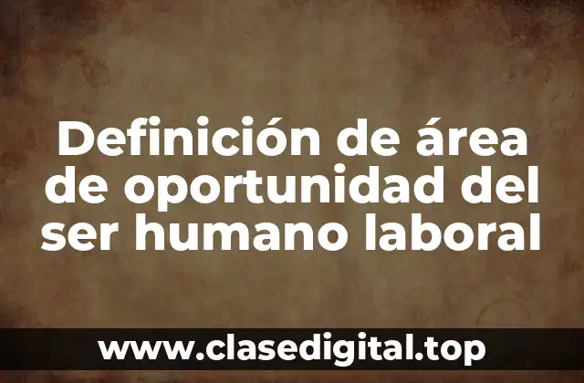 Definición técnica de área de oportunidad del ser humano laboral