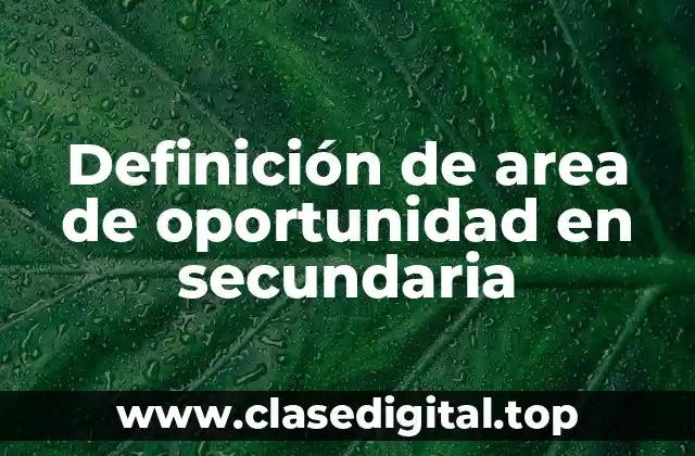 Definición de area de oportunidad en secundaria