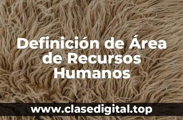 Definición técnica de Área de Recursos Humanos