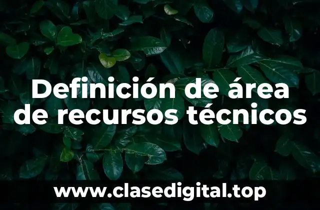 Definición de área de recursos técnicos