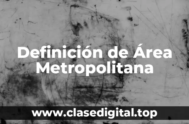 Definición técnica de Área Metropolitana