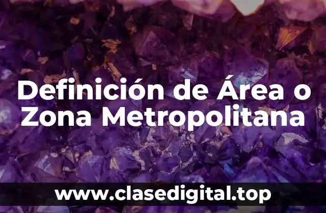 Definición de Área o Zona Metropolitana
