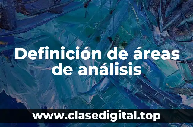 Definición de áreas de análisis