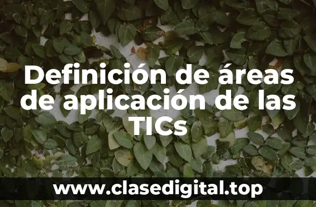 Definición de áreas de aplicación de las TICs