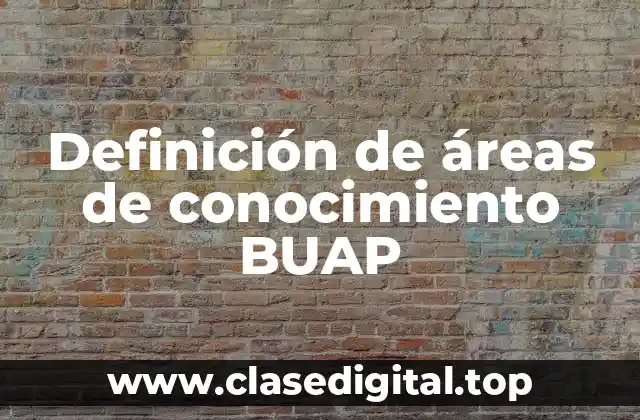 Definición de áreas de conocimiento BUAP